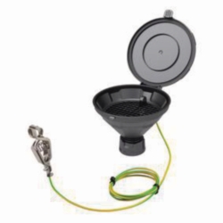 Sicherheitstrichter mit Klappdeckel, V2.0, schwarz, HDPE, elektrisch ableitfähig