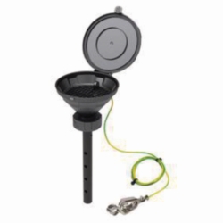 Sicherheitstrichter mit Klappdeckel, V2.0, schwarz, HDPE, elektrisch ableitfähig
