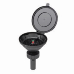 Safety funnel with level control, HDPE, electrostatic conductive, float 190 mm