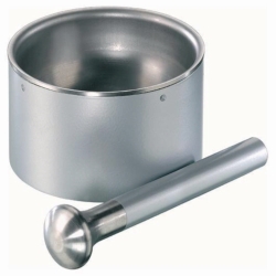 Mortier, en acier inox
