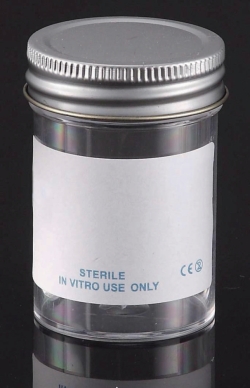 Probenbehälter, PS, mit Metallkappe, steril