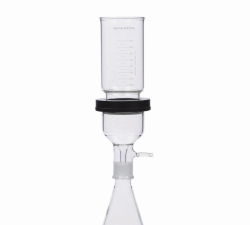 Filtering apparatus with PTFE support, with screw connection and ground joint NS40/35