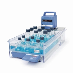 Temperature control systems with multipoint magnetic stirrer and plastic bath