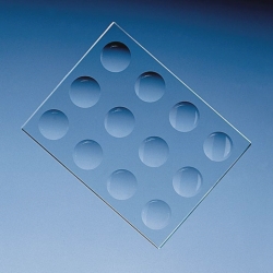 Spotting tiles, soda-lime glass