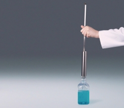 Liquid-Sampler, single hand operation, stainless steel V4A (1.4404), place onto bottle
