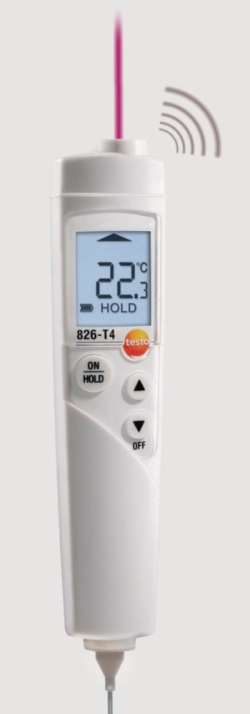Infrared thermometer testo 826-T4, with penetration probe