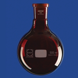 Ballon à fond rond, à col rodé, en verre brun DURAN<sup>®</sup>