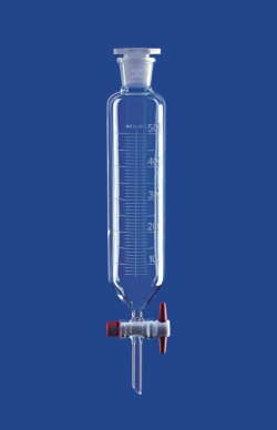 Ampoules à décanter, avec clé en PTFE, verre borosilicaté 3.3