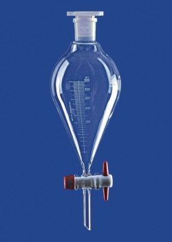 Ampoule à décanter conique en verre borosilicaté 3.3