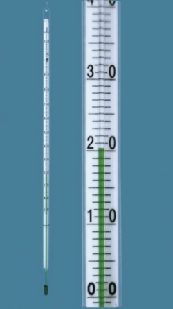 Allgebrauchsthermometer, Einschlussform, grüne Füllung