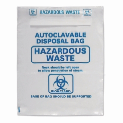 Autoclavable Bags, PP, with Biohazard printing