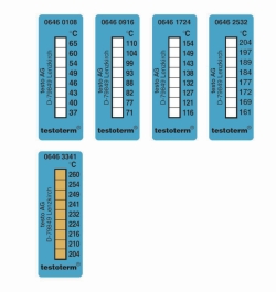 Temperaturmessstreifen testoterm®, irreversibel, 8 Temperaturen