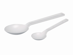 Cuillères à usage unique LaboPlast<sup>®</sup> Bio / SteriPlast<sup>®</sup>Bio, en PE vert, blanches