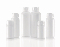 Round Bottles without closure, series 321 "VarioPack Dual" with PA barrier layer, white