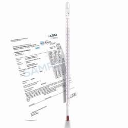 Precision thermometer, calibrated, enclosed form
