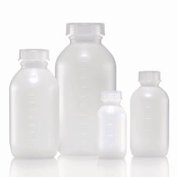Medium neck bottles, series 307, HDPE with screw cap, PP