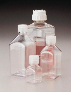 Bouteille de culture carrée Nalgene™, type 2015, en PC, avec bouchon à vis en PP