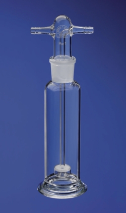 Gaswaschflaschen komplett mit Aufsatz, Borosilkatglas 3.3