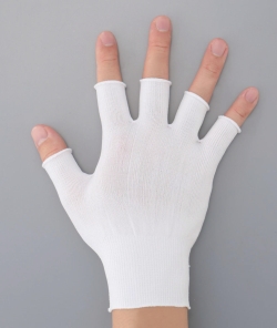 Halb-Finger-Handschuh, ASPURE, weiss, Nylon