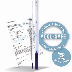 Precision thermometer ACCU-SAFE, similar ASTM, calibratable, stem type