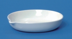 Evaporating dishes, porcelain, low form
