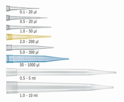 Embouts de pipette, en vrac, dans un sachet refermable, non stériles